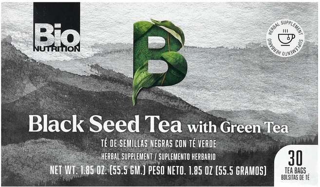 새해 첫좋은선물 Bio Nutrition 블랙 씨드 차 녹차 함유 티백 30개 55.5g(1.85oz) 제대로 할인합니다, BioNutrition블랙씨드차녹차함유티백30개555g - 쿠팡