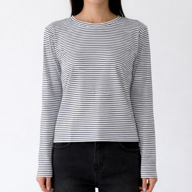다미타니 국내제작 기본 스트라이프 긴팔 티셔츠 OCZ0895