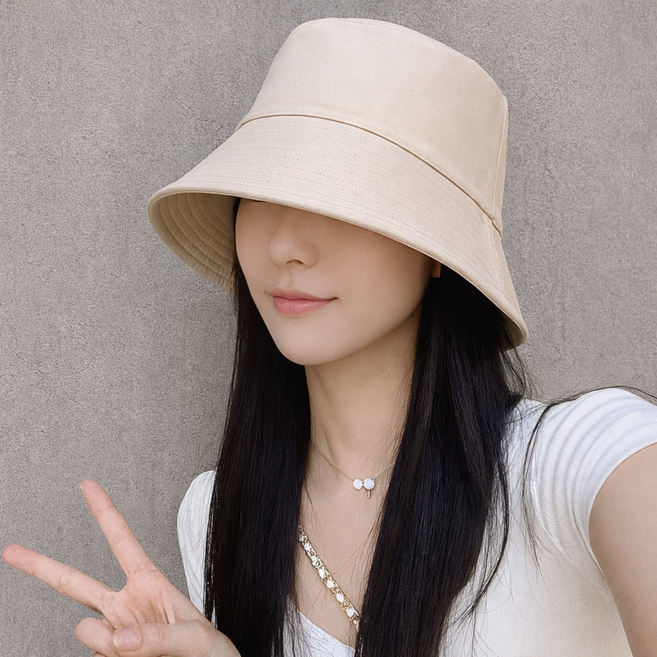 솜솜스퀘어 데일리 여성 챙8cm 벙거지 버킷햇 모자