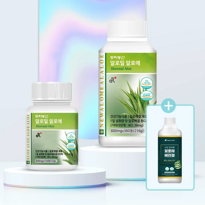 쾌변봤다 알로밀 알로에 2종A (360정+120정) + 이뮨알파 알로에겔 1000ml, 1개, 480정 - 쿠팡
