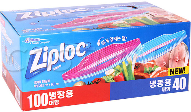 지퍼락 대형140매(냉장100+냉동40), 혼합, 1개, 1세트