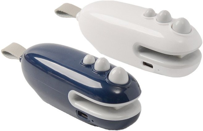 투데이리빙 1+1 초강력 밀봉 미니 실링기 가정용 비닐 실링 밀봉기 커팅기 봉지 커팅 기계 식품 보관 생활 용품, 2개, R98551I(화이트+네이비