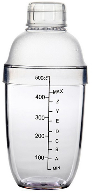 플라스틱 마티니 칵테일 셰이커 350ml/500ml/700ml/1000ml 와인 음료 믹서 와인 셰이커 컵 음료 믹서 바 가젯, 검은색, 500, 1개