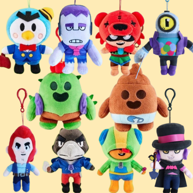 브롤스타즈 키링 레온 크로우 스파이크 응가스파이크 프랭크 콜트 니타 미스터P 모티스 리코 인형 가방고리