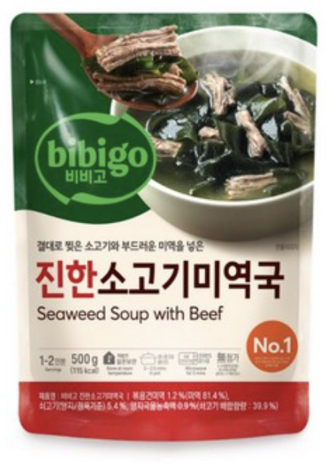올따옴 비비고 진한 소고기미역국, 12개, 500g