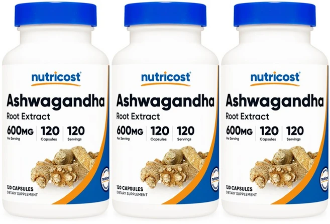 뉴트리코스트 아슈와간다 루트 600mg 캡슐, 3개, 120정 - 쿠팡