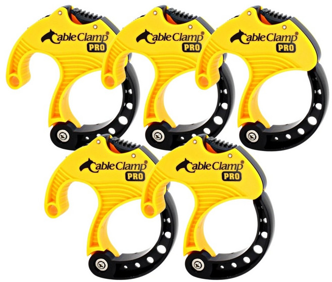 케이블 클램프 프로 미디움 5 Pack 다용도 릴선 연장선 호스 케이블 리드선 타이 공구 정리 홀더, (중) 미디엄 5개, 1개