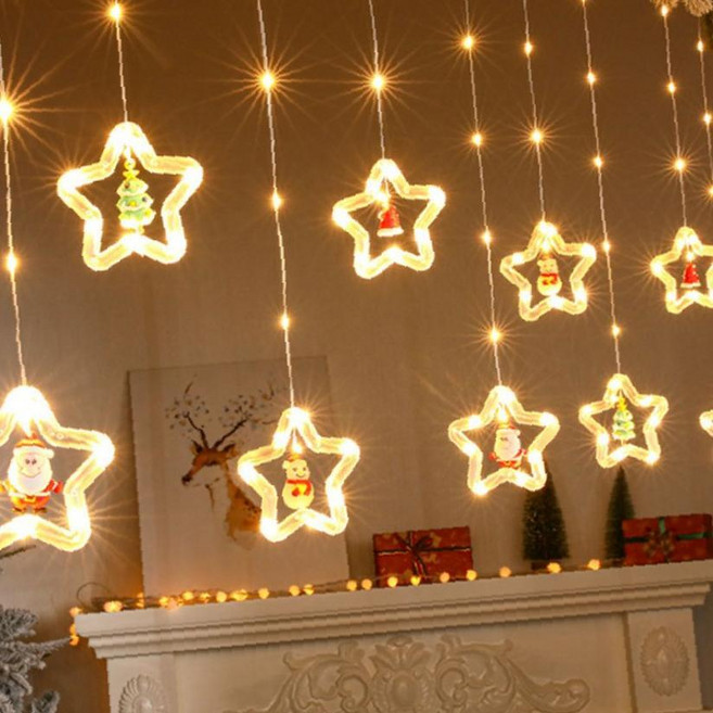 크리스마스 조명 가랜드 LED 무드등 인테리어 줄조명, 1세트
