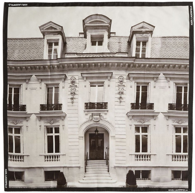 칼 라거펠트 메종 드 칼 프린트 실크 스카프