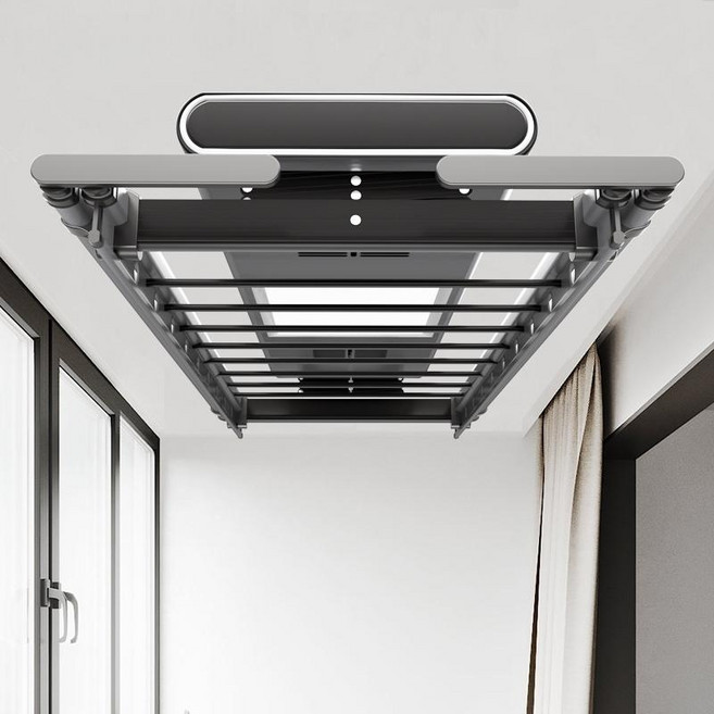 자동빨래건조대 무선 천장형 전동 빨래 건조대 튼튼한 베란다, 검정