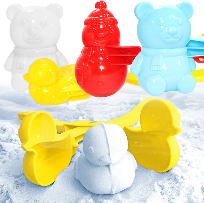 오리 곰돌이 눈사람 스노우볼 메이커 눈집게 만들기 눈오리 눈오리집게 눈뭉치제조기 어린이 선물 달란트 유치원, 1개