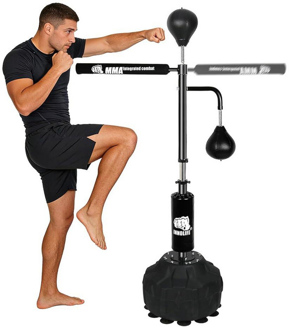 InnoLife INNOLIFE Boxing Speed Trainer Spinning Bar - Adjustable Wall Mount Punching Dummy for MMA