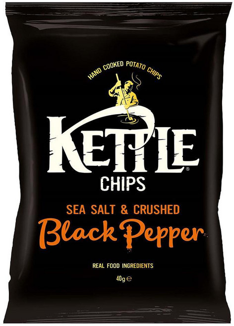 Kettle 케틀 칩 씨 솔트 앤 크러쉬드 블랙 페퍼, 40g, 4개