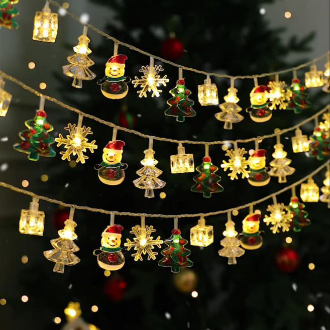 리파니 크리스마스 줄조명 가랜드 LED 트리 장식 전구 20구, 1개, B. 웜화이트 3M