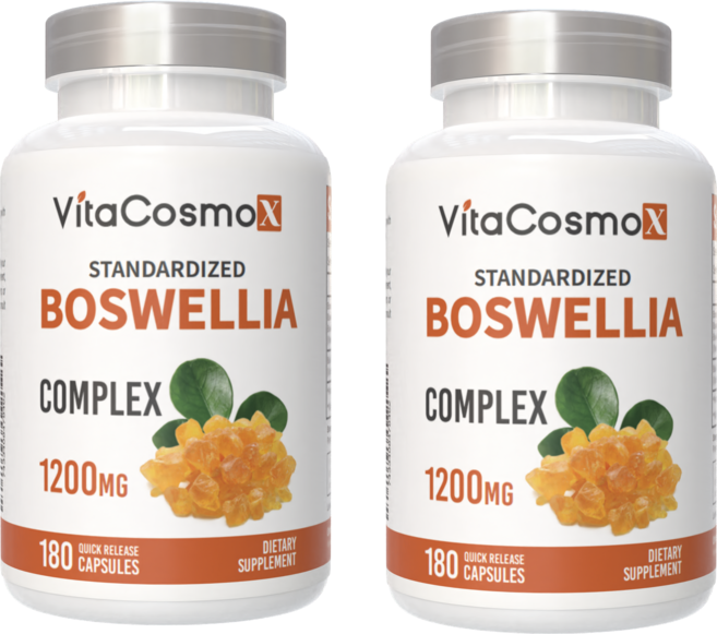 비타코스모 보스웰리아 가자 추출물 보스웰리아 캡슐 VitaCosmoX Boswellia Serrata Complex 1200mg 180 캡슐, 2개, 180정