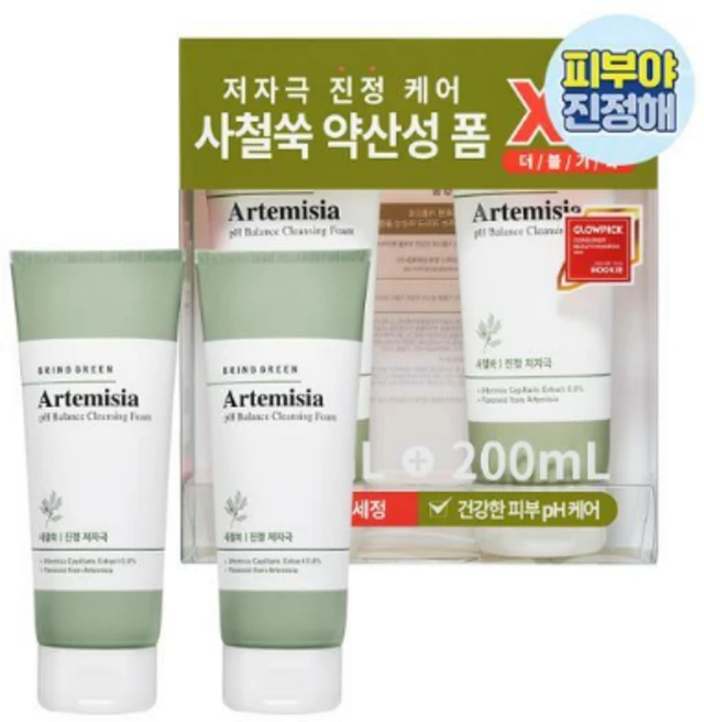 브링그린 사철쑥약산성클렌징폼200mL더블, 200ml, 1개 - 쿠팡