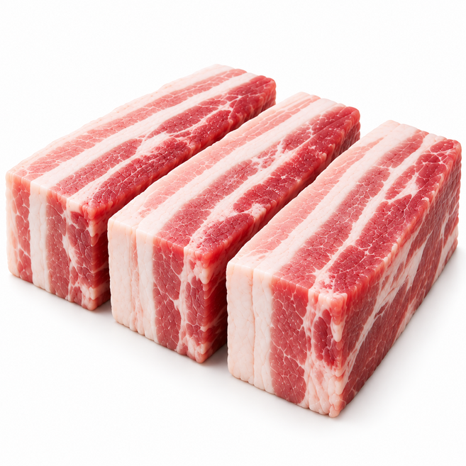 듀록 흑돼지 통삼겹살 5cm 수육용 바베큐용 진공포장, 4개, 500g