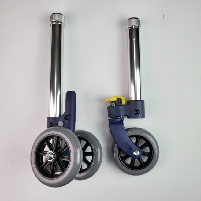 노인실버카 가벼운 어르신보행기 엑설런트 워커 5단 회전 브레이크 바퀴다리 직경 28mm 실내보조 환자용 실내용 환자부품교체, 회전바퀴, 1Set(낱개 2개), 1