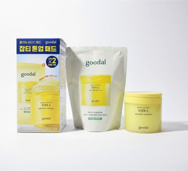 청귤 비타C 토너패드 70매+70매 리필기획세트, 1세트, 320ml - 쿠팡