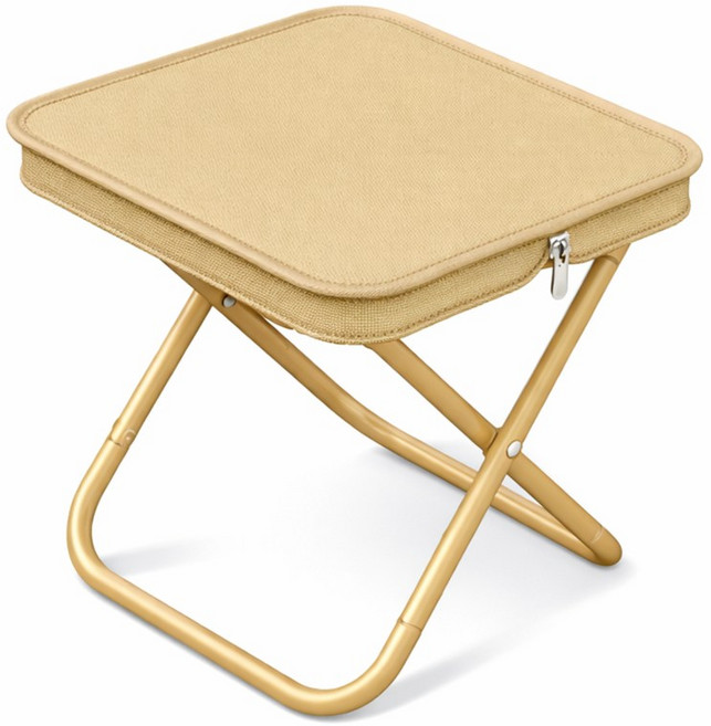 인센업 초경량 휴대용 캠핑 접이식 미니 의자, 베이지, 1개