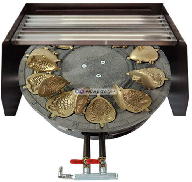 LPG용 가스식 국내산 신주 뚱뚱한 붕어빵기계 10p + 바람막이 세트