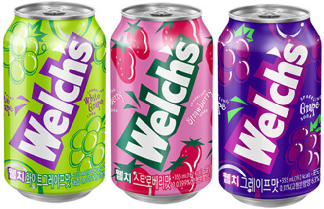웰치스 딸기8개+청포도8개+포도8개 24캔, 1세트, 355ml
