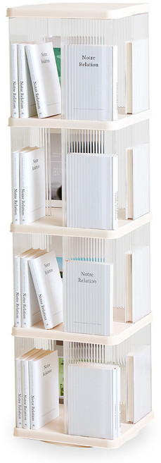 앤슬론 국내생산 몰리 회전 책장, 4단, 아이보리