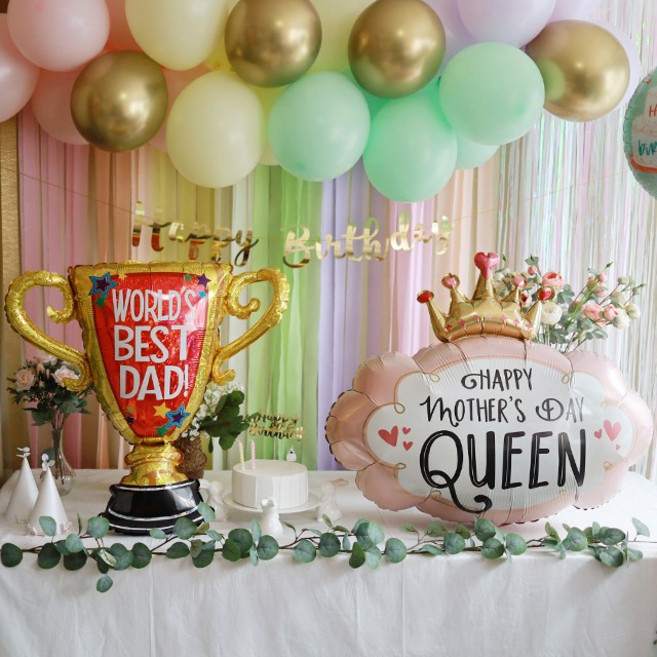 [파티조엘] 아빠엄마 최고_어버이날 풍선 어버이날선물 생신축하 생신선물 생신파티 부모님이벤트, 세계 최고의 아빠 트로피풍선, 선택안함