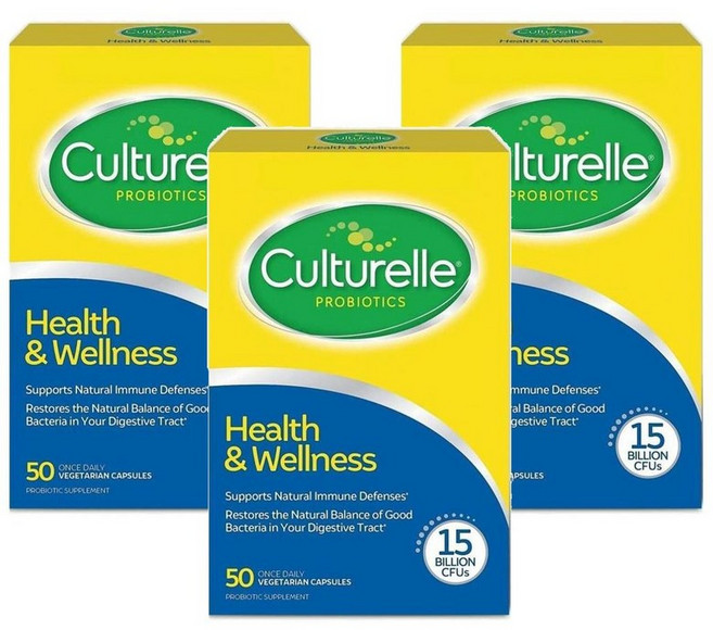 Culturelle 컬처렐 헬스 & 웰빙 프로바이오틱 150억 CFU 유산균 50정, 3개