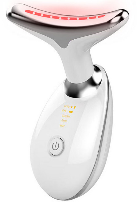 해피바이 갈바닉 얼굴 목 괄사 리프팅 마사지기 EMS 고주파 피부 미용 안마기 ES-1081, 화이트, 1개