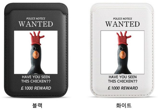 나쁜펭귄 맥그로우 현상수배 맥세이프 카드지갑, 1개, 화이트