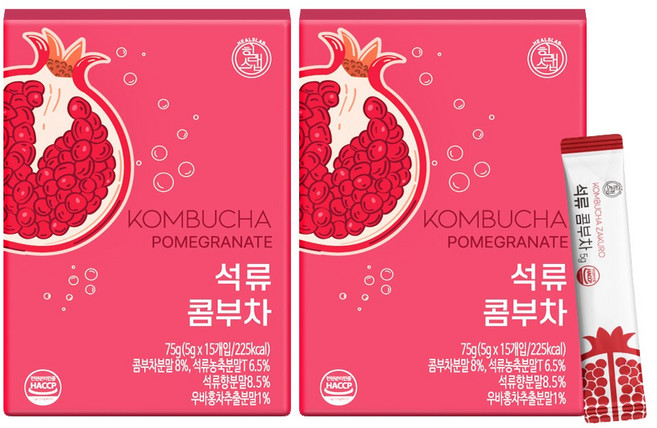 힐스랩 콤부차 석류, 2개, 15개입, 5g