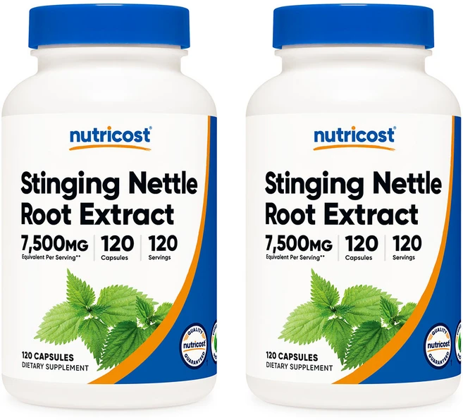 뉴트리코트스 쐐기풀뿌리 스팅잉 네틀 루트 추출물 7500mg 120캡슐 2병, 120정, 2개 - 쿠팡