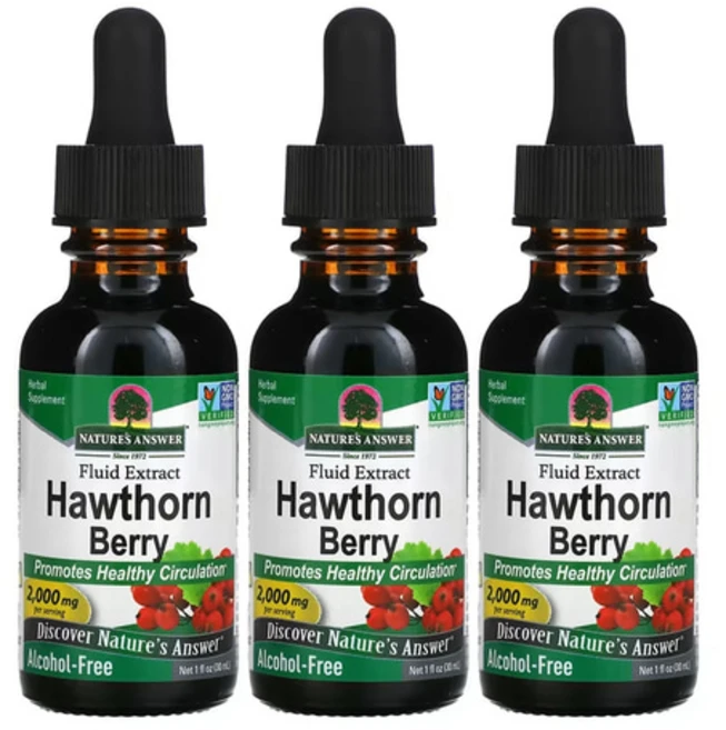 네이쳐스앤서 호손베리 산사나무 열매 잎 꽃 액상 추출물 2000mg 30ml x3병, 3개 - 쿠팡