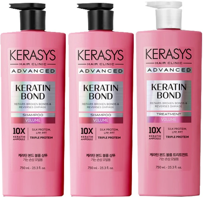 케라시스 어드밴스드 케라틴 본드 600mL 볼륨 샴푸2개+트리트먼트1개 -H.C, 3개 - 쿠팡