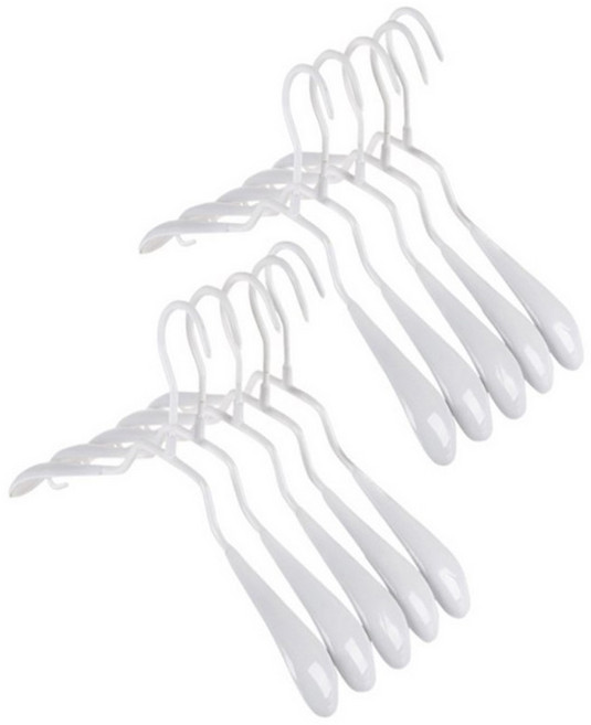 미끄럼방지 옷걸이 어깨뿔 어깨뽕 방지 실리콘 코팅 니트 코트 정장 논슬립 옷걸이, 20개, 여성용 화이트