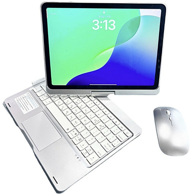 2022 NEW 360 회전 매직터치 한글 각인 아이패드 매직키보드 케이스 레인보우칼라 백라이트 키보드 케이스 10.9 11 12.9 미니 6 세대, Air4,5,6(M2M3)/pro 11, 실버