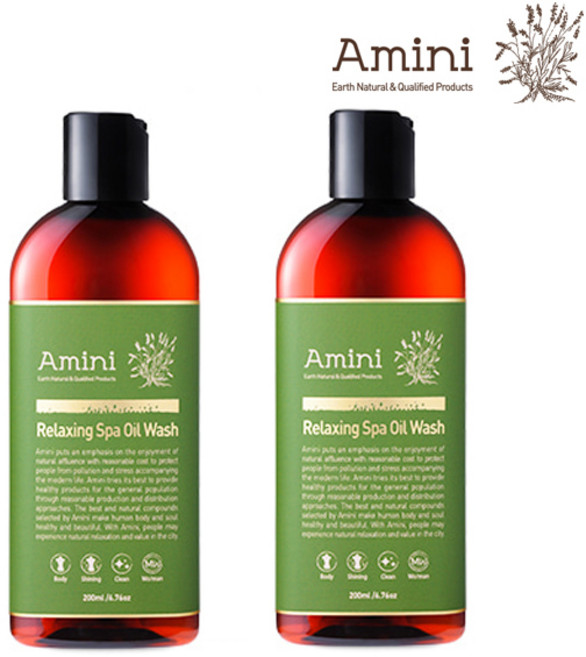 AMINI 아미니 릴렉싱 스파 오일워시_200ML 바디워시, 200ml, 2개