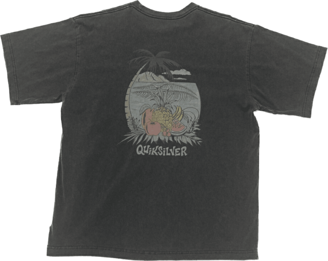 25년신상 퀵실버 반팔 티셔츠 남성 서퍼 FRUITS 아일랜드 루즈핏