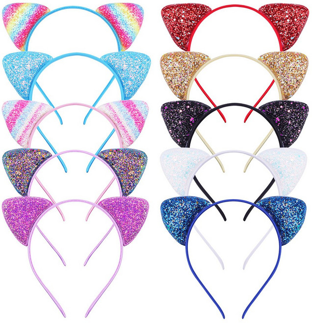 글리터 고양이 머리띠