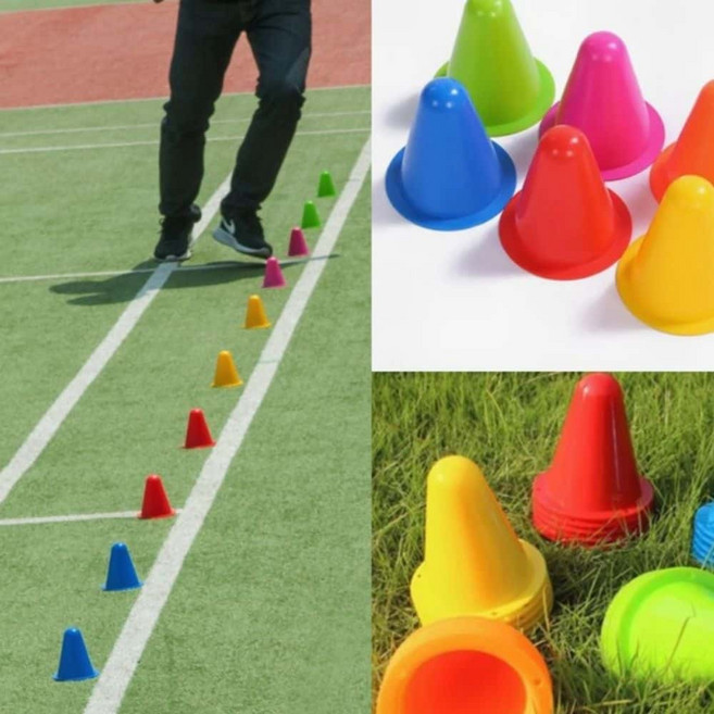 컬러 미니콘 8cm 작은원뿔 놀이훈련 달리기 체육수업 반환표시 어린이 실내외, 옐로우, 1개