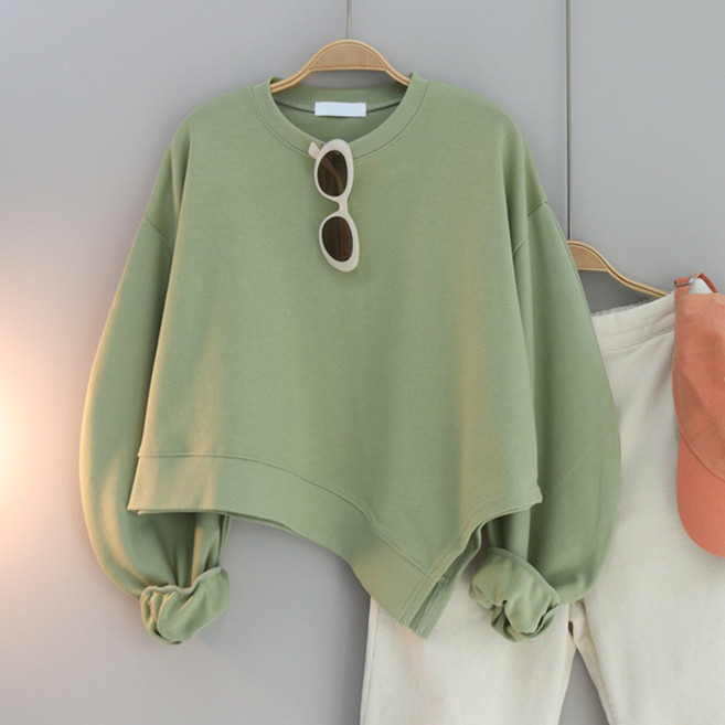 달콩 반달사선크롭맨투맨