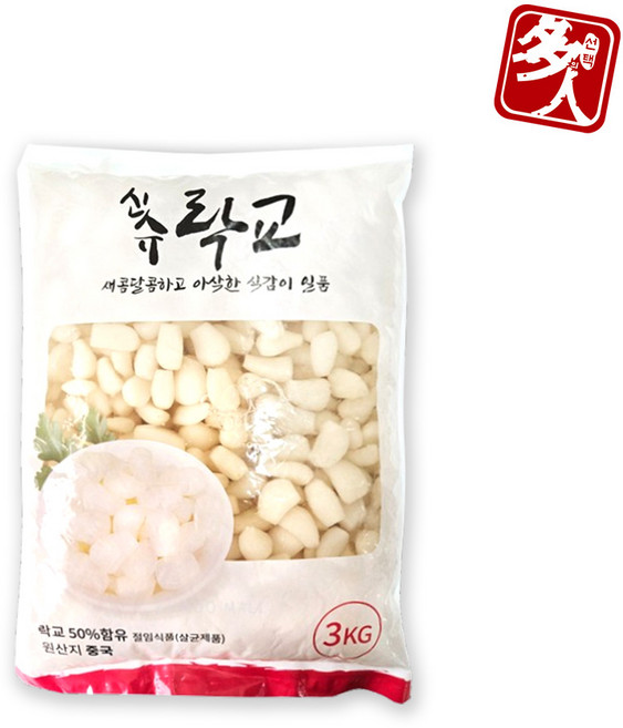 [다인] 신슈 락교 3S (3kgx4봉) - 고형량 50% 코우 절임 일식반찬 파우치 배송비포함가, 1박스, 12kg