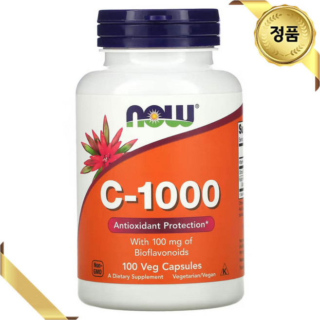 나우푸드 바이오플라보노이드 함유 비타민C 1000mg 100정 베지 캡슐 콜라겐 루틴, 1개