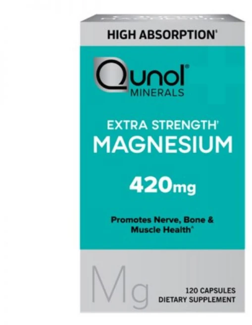 Qunol 큐놀 마그네슘 420mg 120 캡슐 미네랄 영양제, 1개 - 쿠팡