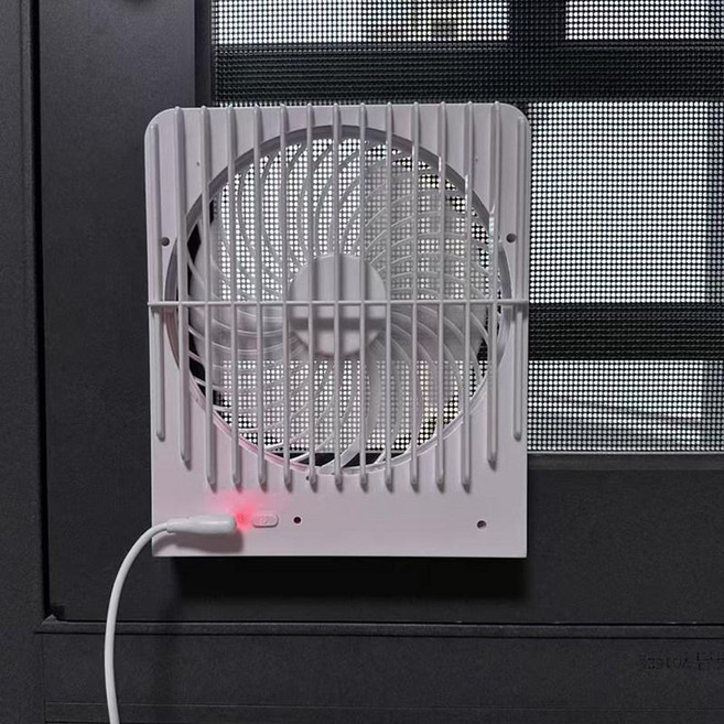 창문형 미니 환풍기 제거 냄새 환기 덕트 창문 욕실, 16.5x19.5x4.5cm, 플러그인 2m