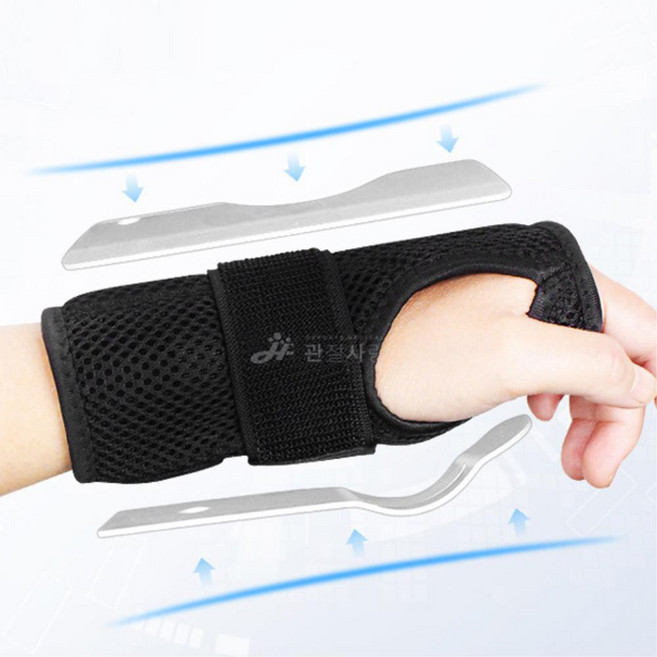 주부 여성 엄마 금속판 손목고정대 보호대 남학생 남자 밴드 골프, 우측 M, 1개