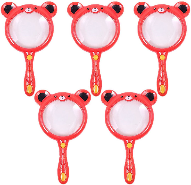 자연학습 곤충탐구 돋보기 확대경 레드 5개