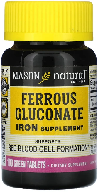 단백질 비타민 철분 마그내슘 칼슘 Mason Natural 글루콘산염 녹색채소 100정(1정당 27mg) 고루고루섭취해주세요, MasonNatural글루콘산염녹색채소100정1정당27, 100정, 1개 - 쿠팡