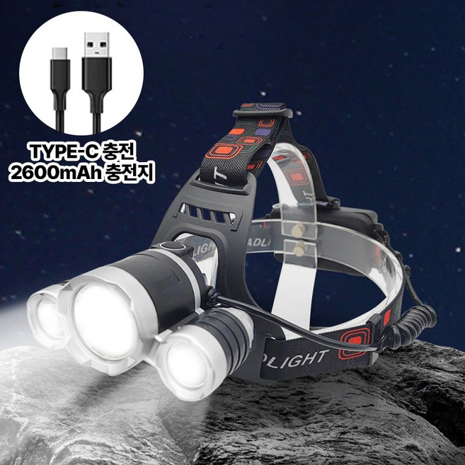 마이데일 고광도 해루질 LED 헤드랜턴 C타입충전 KC인증 배터리포함, 1세트, 블랙